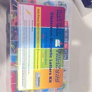 266 Piece Classroom Magnetic Letters Kit with double sided magnetic board